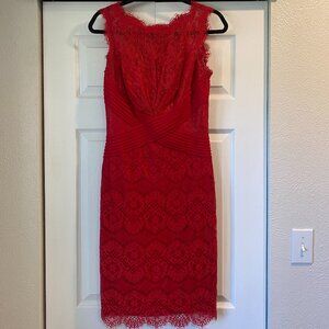 Tadashi Shoji size 4 red lace dress